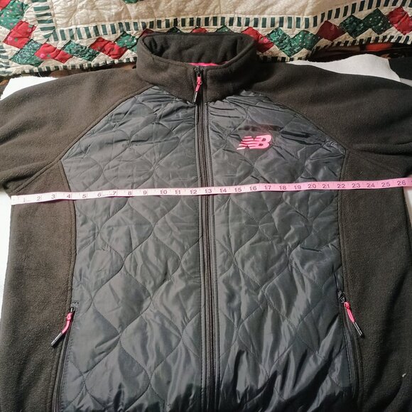 EUC: New Balance Sze. 2X Black Pink Quilted Full Zipped Fleece Jacket - Picture 4 of 6